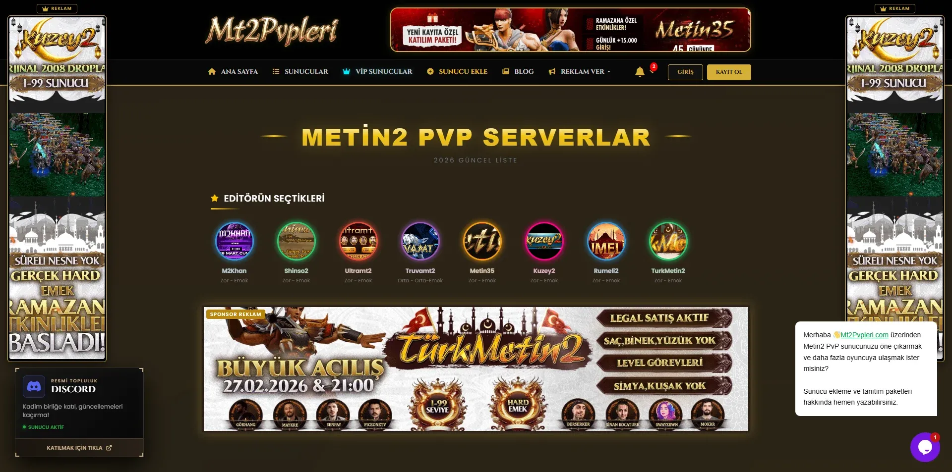 Metin2 Pvp Serverlar Tanıtım Scripti V2