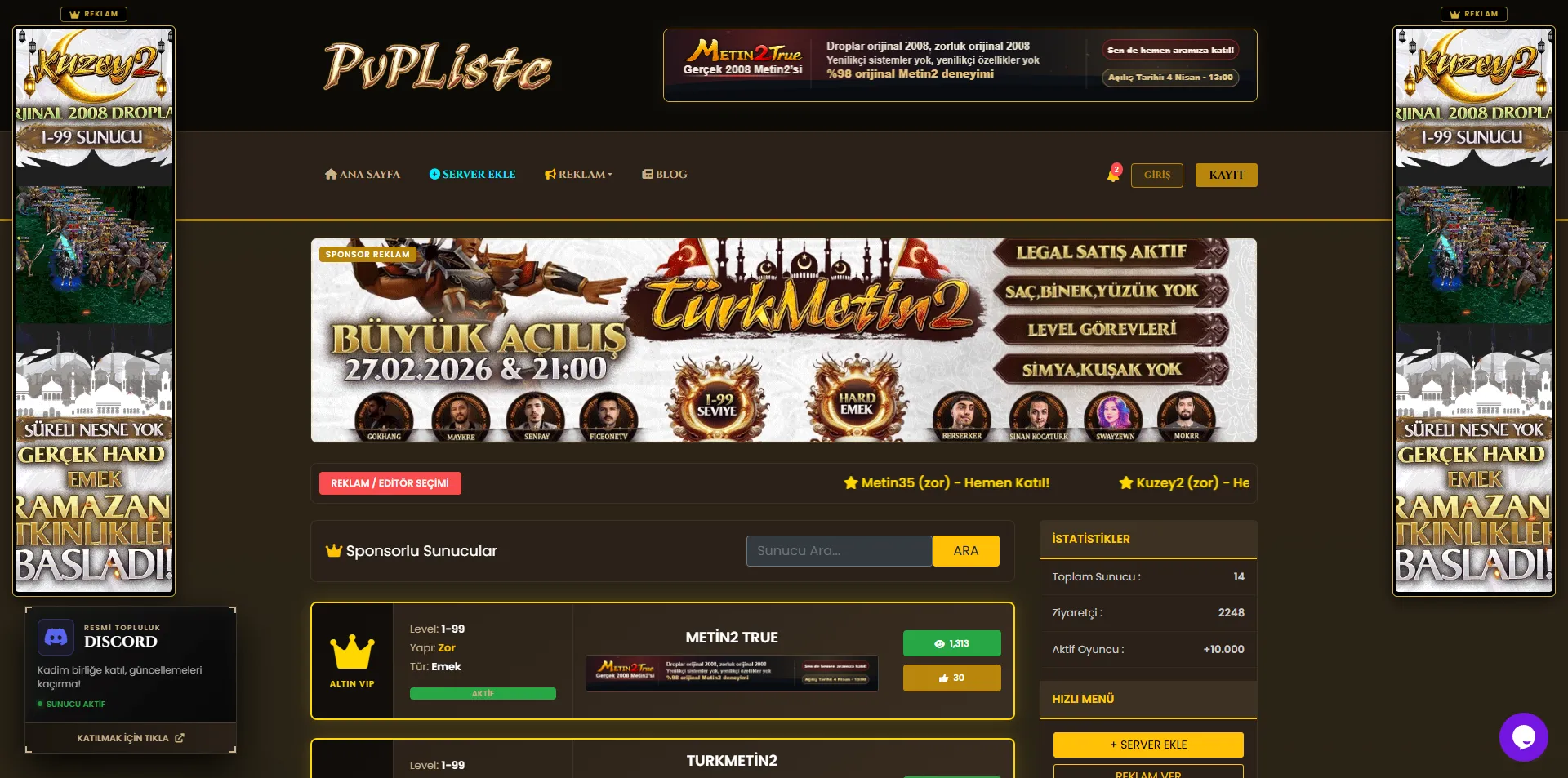 Metin2 Pvp Serverlar Tanıtım Scripti V3